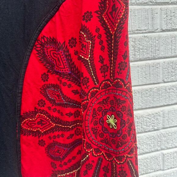 Filosophie Nepal Patchwork Colorful Embroidered Cotton Dress - Picture 4 of 4